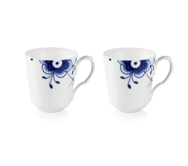 Royal Copenhagen Blue Mega Riflet mugg 37 cl - 2 st