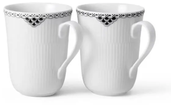 Royal Copenhagen Sort Riflet Blonde mugg 33 cl 2 st