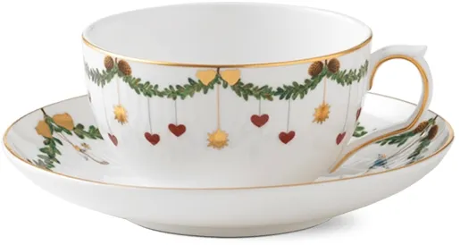 Royal Copenhagen Stjerne Riflet Julkopp och fat - 32 cl